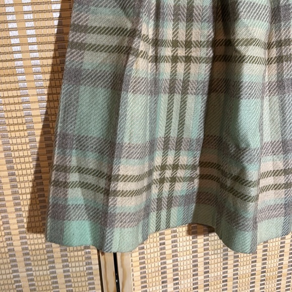 Vintage Garland 1970s? Blue Gray Plaid Box Pleated Wool Circle Skirt Small - Picture 10 of 16